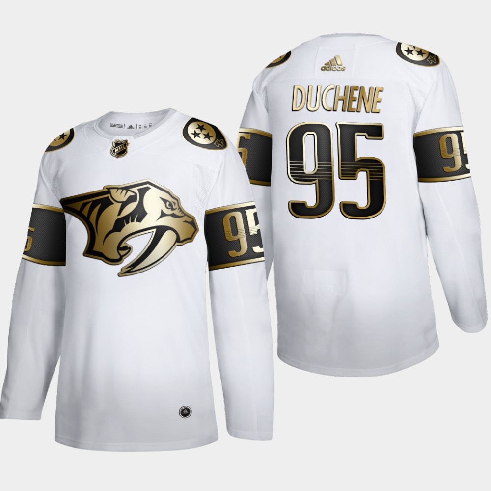 Nashville Predators #95 Matt Duchene Men Adidas White Golden Edition Limited Stitched NHL Jersey